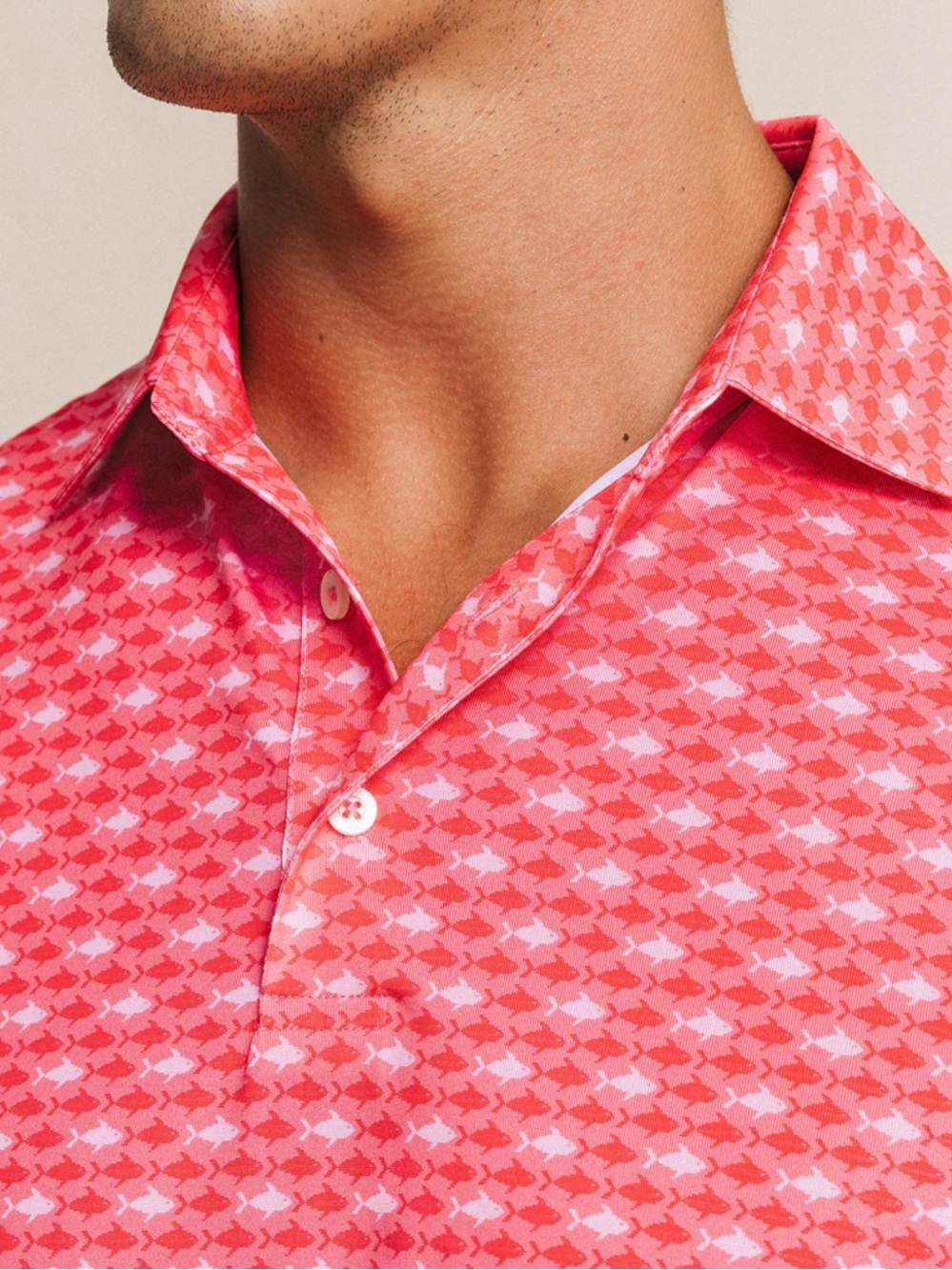 TURTLESON Men's Pink Coral Patterned golf  polo shirt! XL
